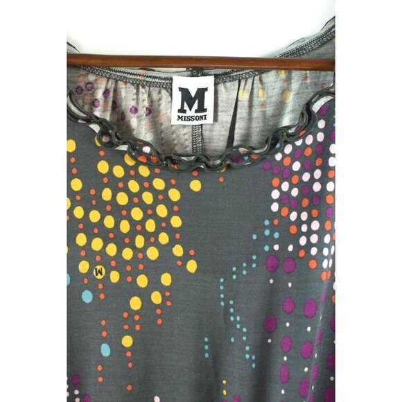 M Missoni Women's Size US10 Medium Grey Polkadot Dress Cotton Sleeveless Mini - Picture 3 of 7